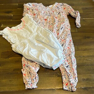 EGG by Susan Lozar Bundle Romper Jumpsuit Animal Print Doe Deer 12 18 Months